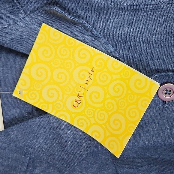 NWT Women's Blue Linen Blend Jacket by Jessica Holbrook size L - Picture 3 of 6